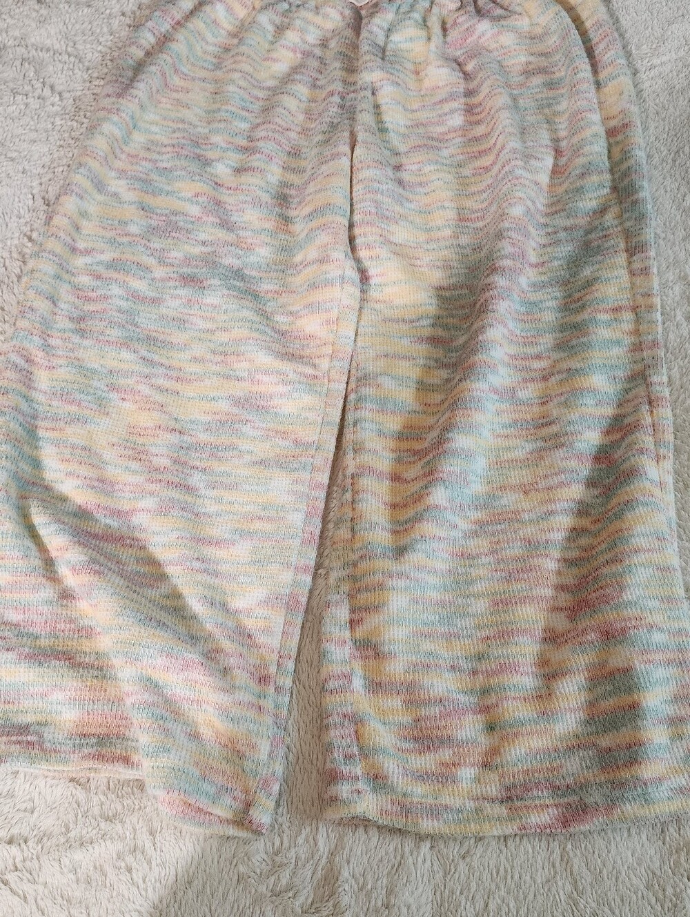 Womens Multicolor Knit Lounge Pants - Pastel Stripe
